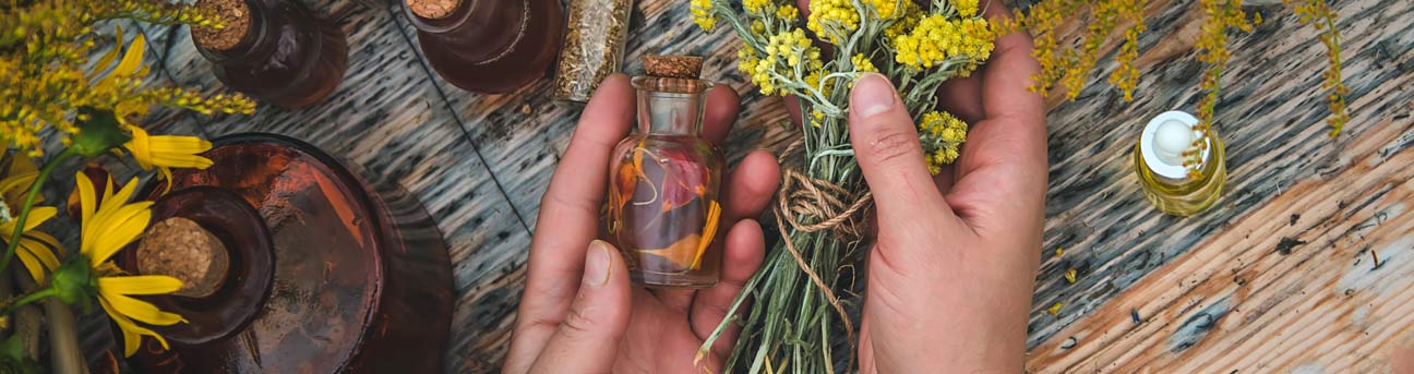 woman with medicinal herbs